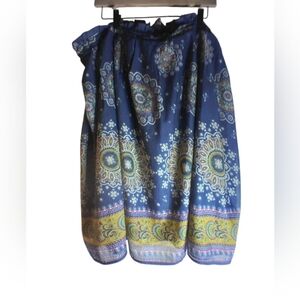Moon Blue Paisley Women's Skirt Size 3X Vacation Work Office Resortwear Party